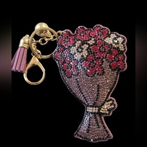 Rhinestone Flower Bouquet Bag Charm / Keychain